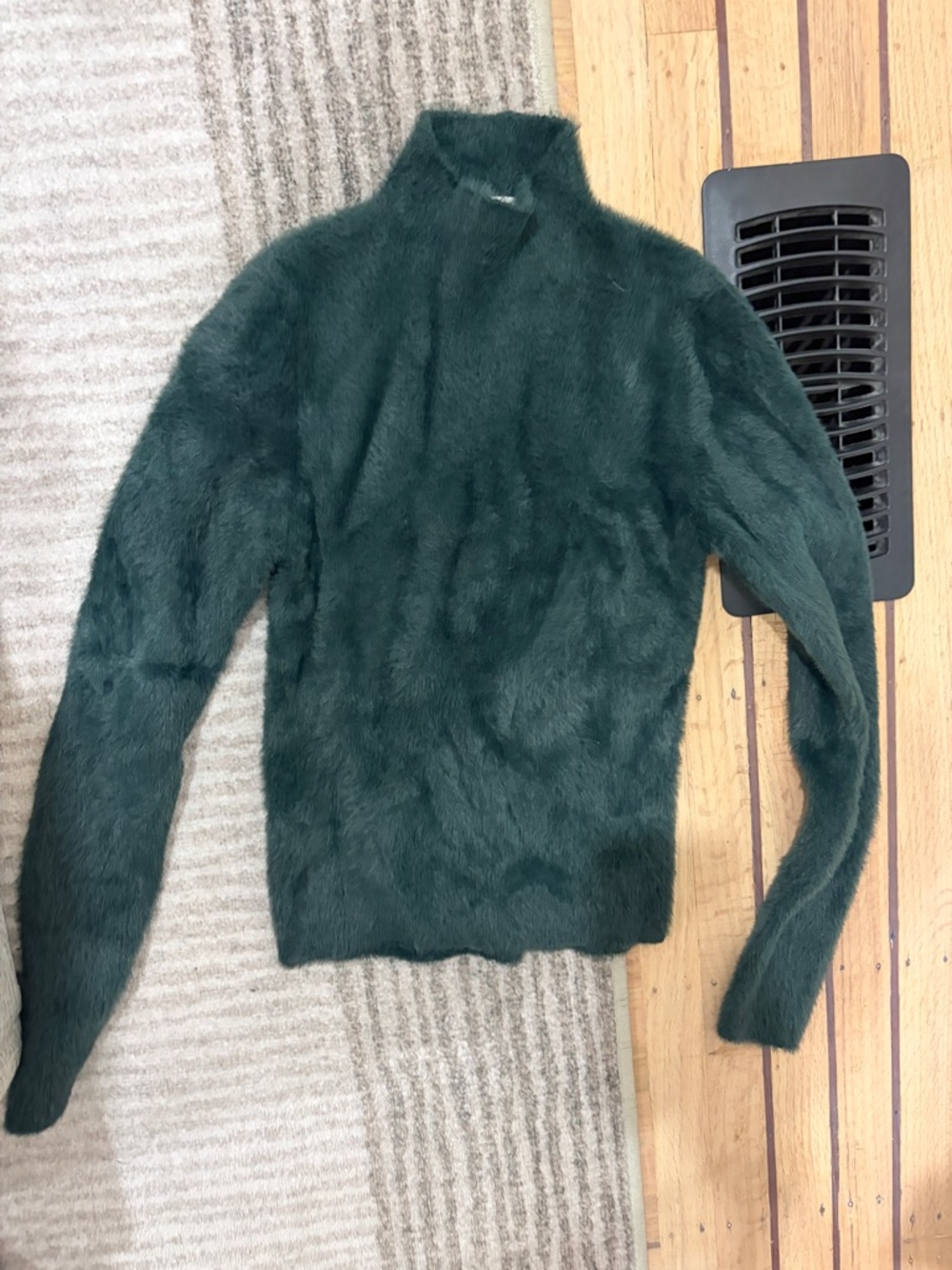 Babaton Deep Forest Green Fuzzy Turtleneck